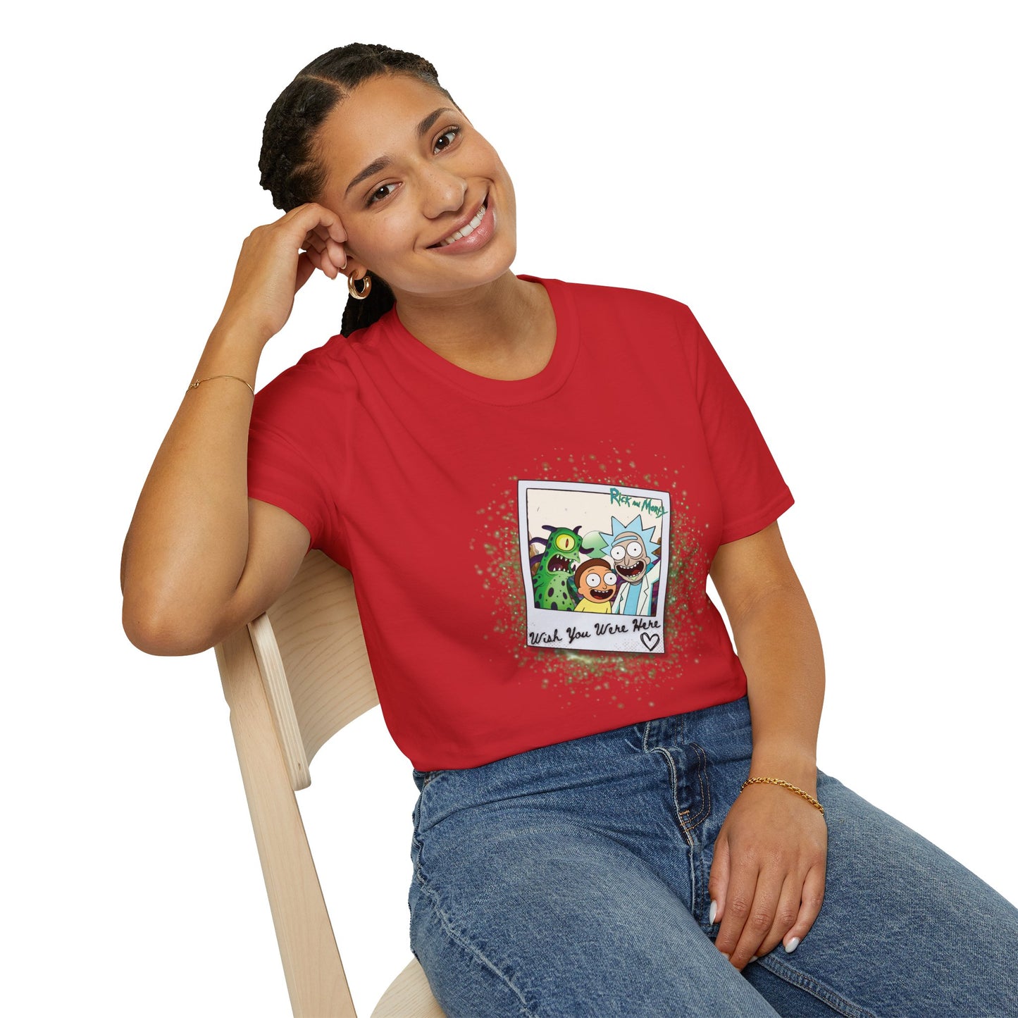 Rick & Morty Polaroid - Wish You Were Here - Unisex Softstyle T-Shirt