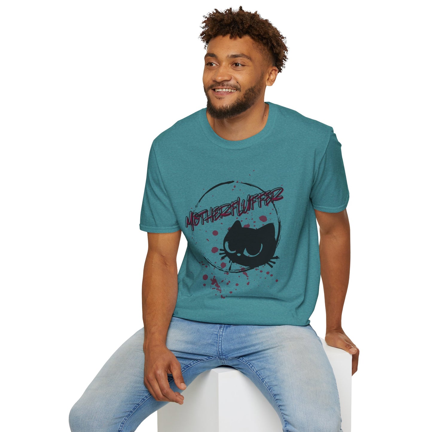 Motherfluffer Color Cat - Unisex Softstyle T-Shirt