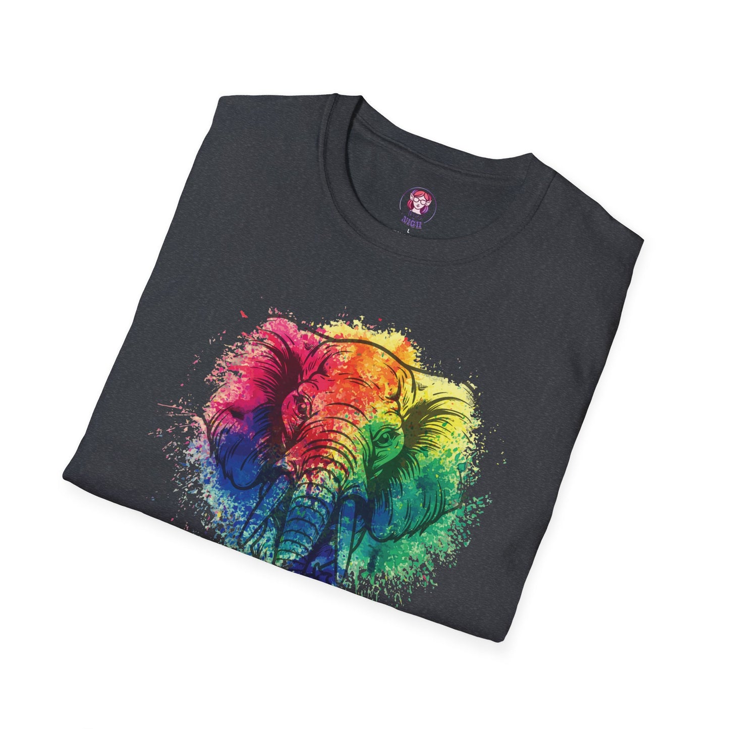Wild Heart Collection - Elephant Color Splash Unisex Softstyle Graphic T-Shirt