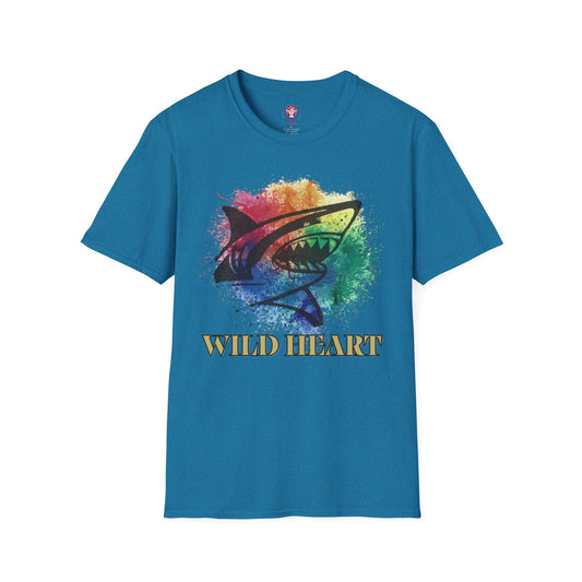 Wild Heart Collection - Shark Color Splash Unisex Softstyle Graphic T-Shirt