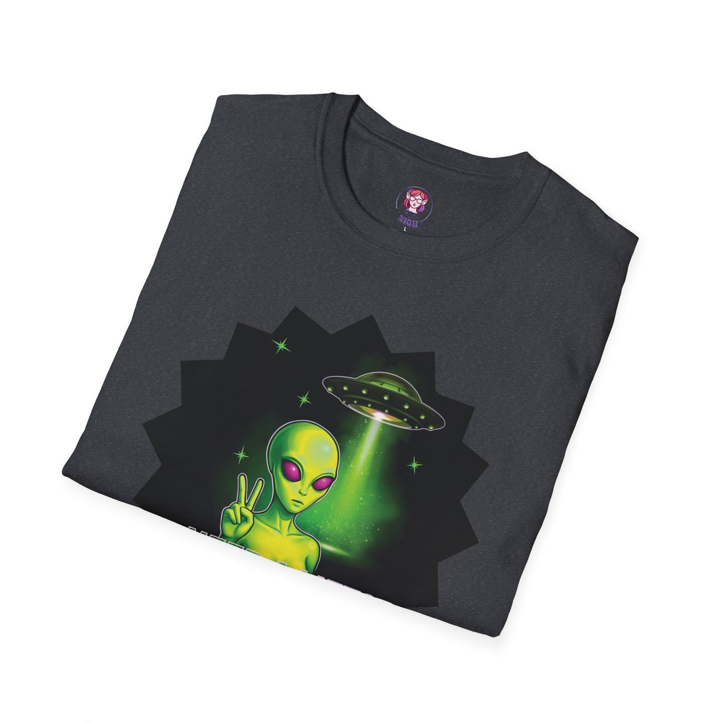 Cool Alien Peace Sign - Need a Lift - Unisex Softstyle T-Shirt