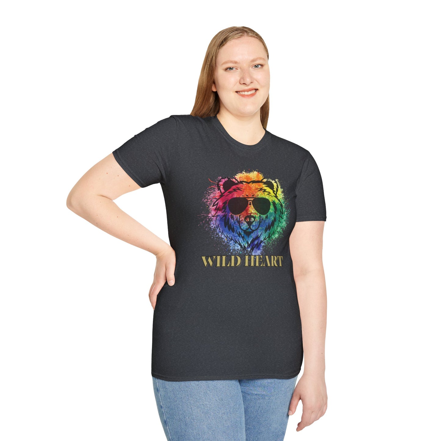 Wild Heart Collection - Bear Color Splash Unisex Softstyle Graphic T-Shirt