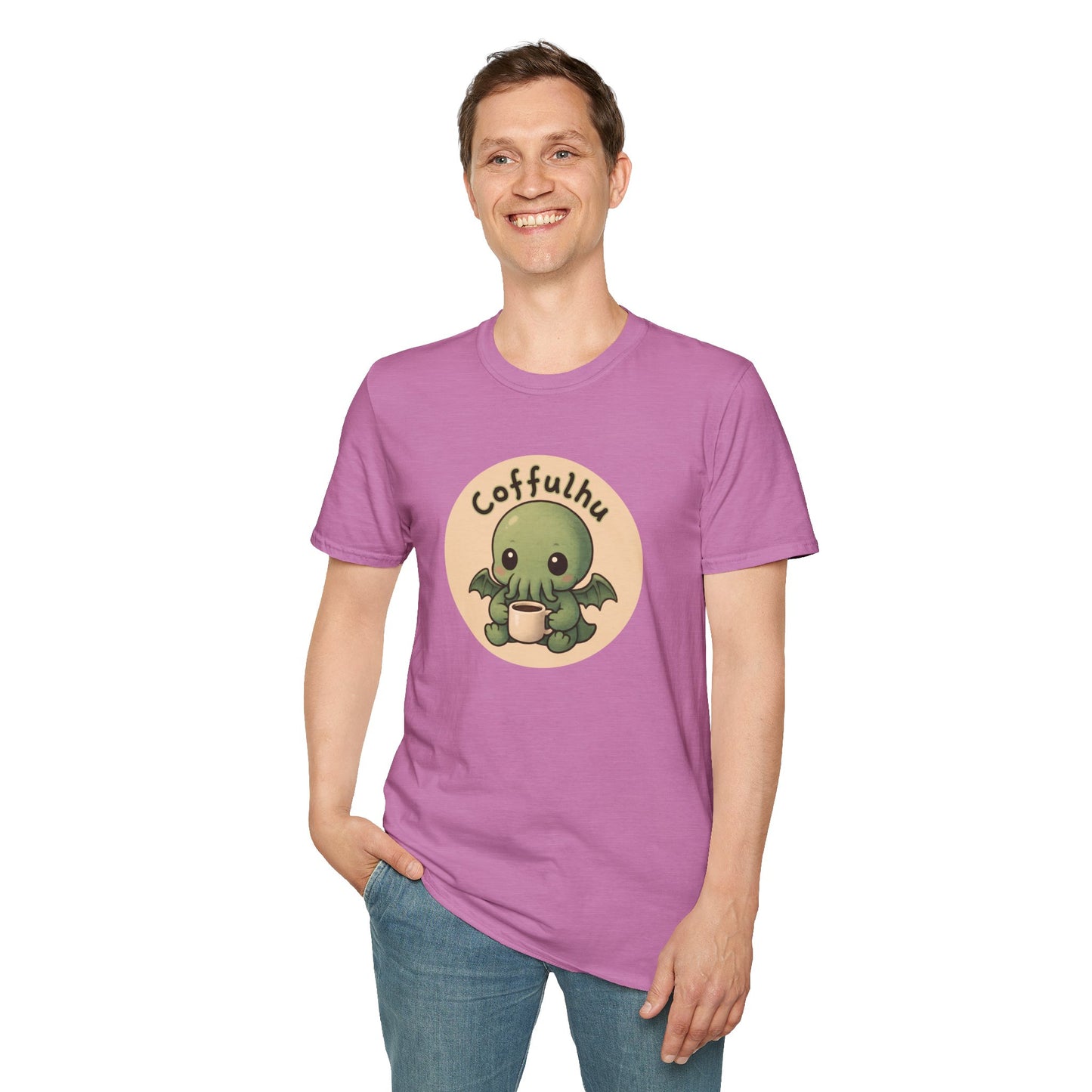 Cthulhu Coffulhu Coffee Pun - Unisex Softstyle T-Shirt