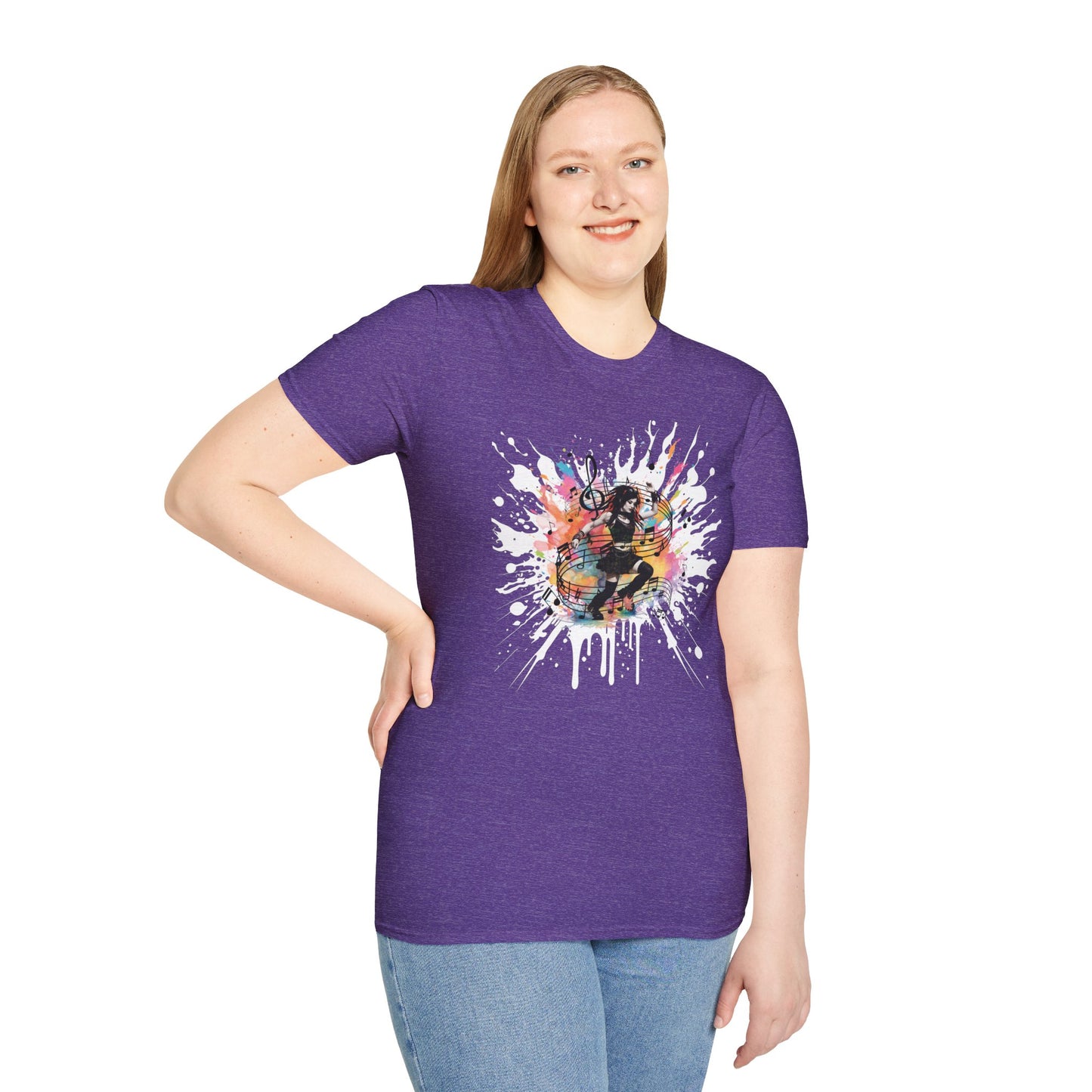 Colorful Music Brings Life Punk Dancer - Unisex Softstyle T-Shirt