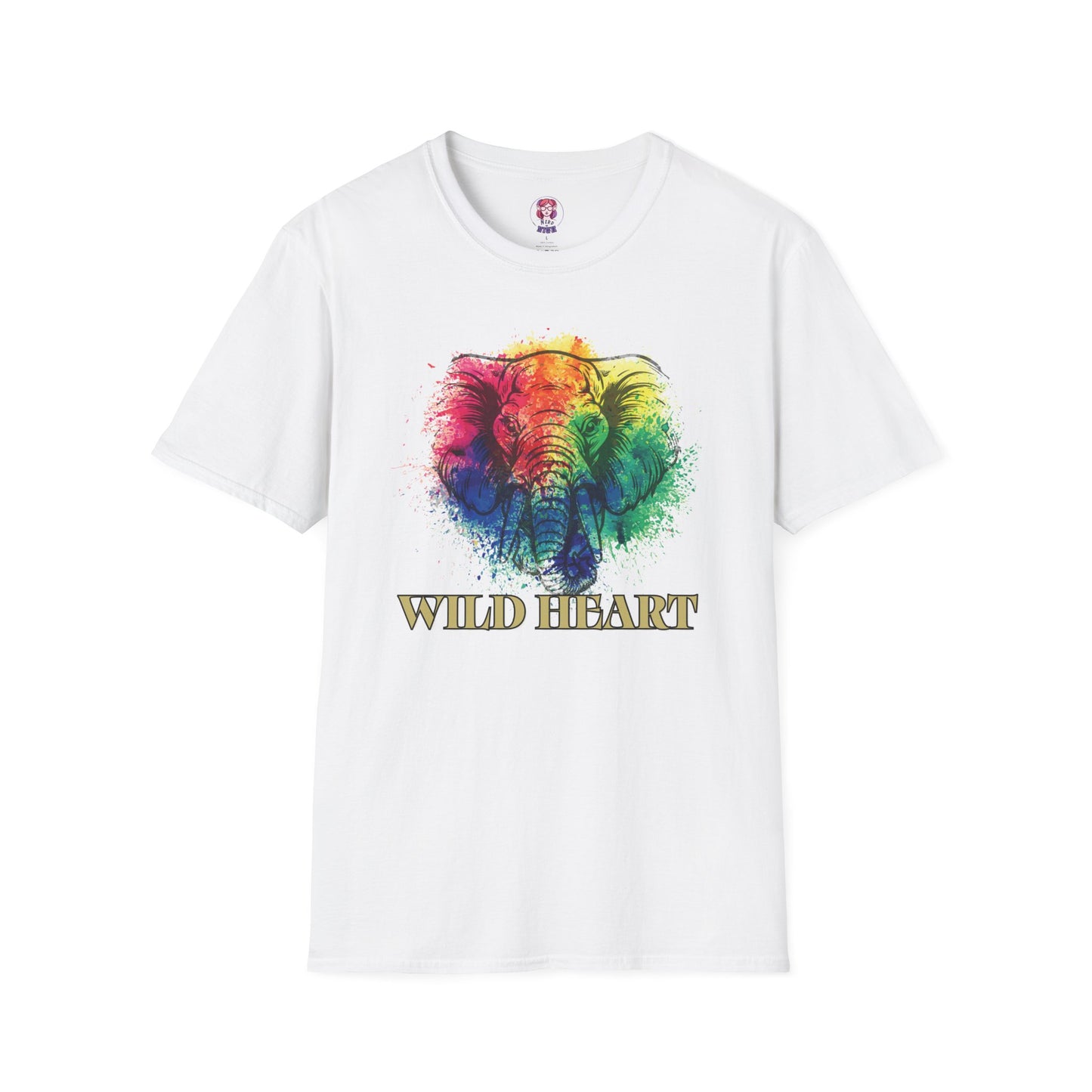 Wild Heart Collection - Elephant Color Splash Unisex Softstyle Graphic T-Shirt