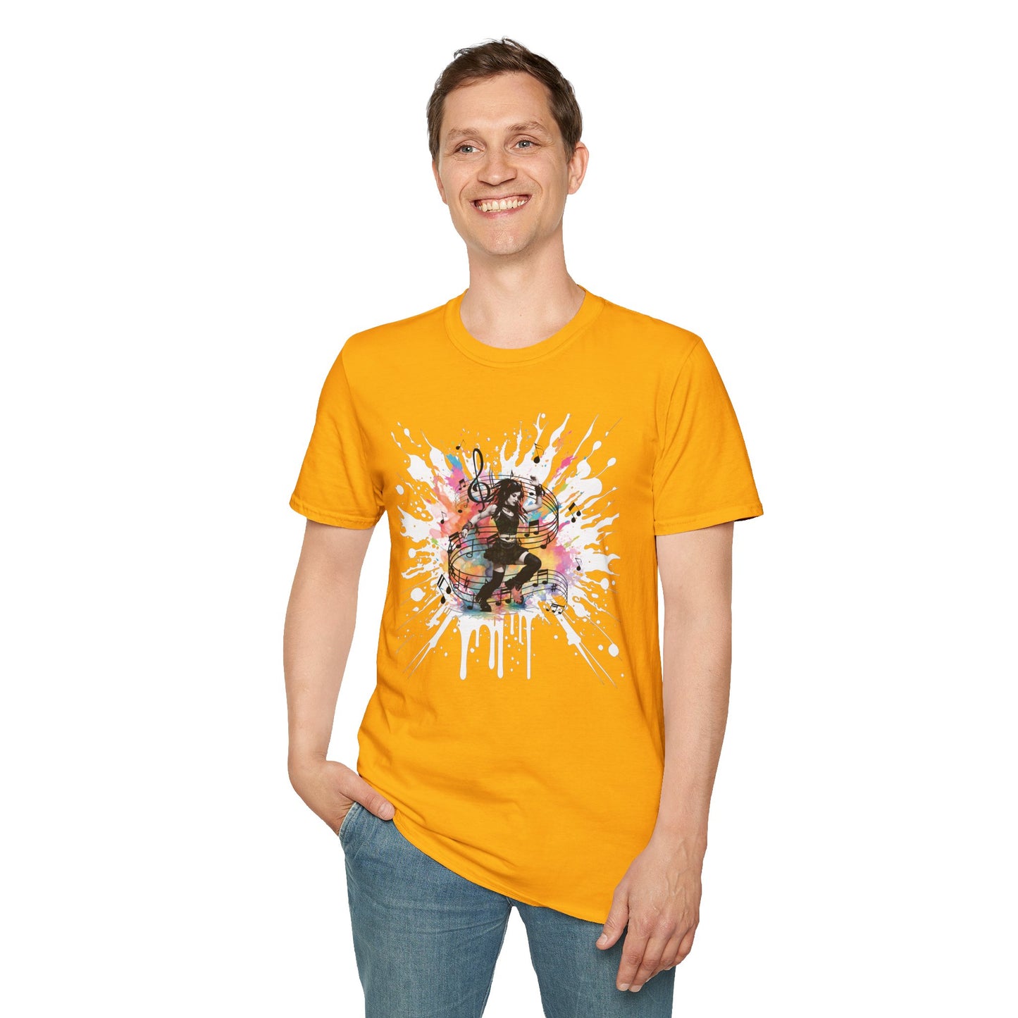 Colorful Music Brings Life Punk Dancer - Unisex Softstyle T-Shirt