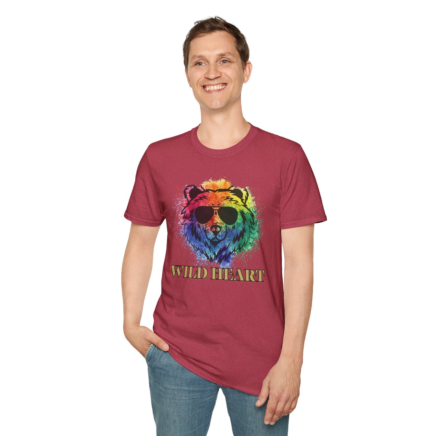 Wild Heart Collection - Bear Color Splash Unisex Softstyle Graphic T-Shirt