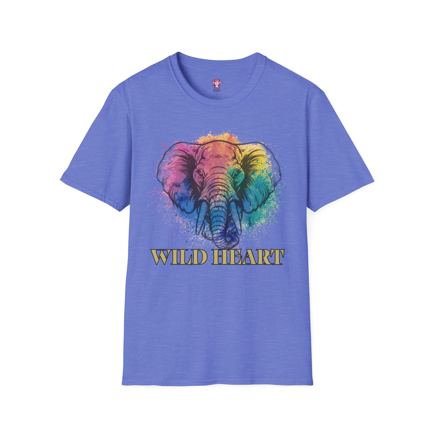 Wild Heart Collection - Elephant Color Splash Unisex Softstyle Graphic T-Shirt