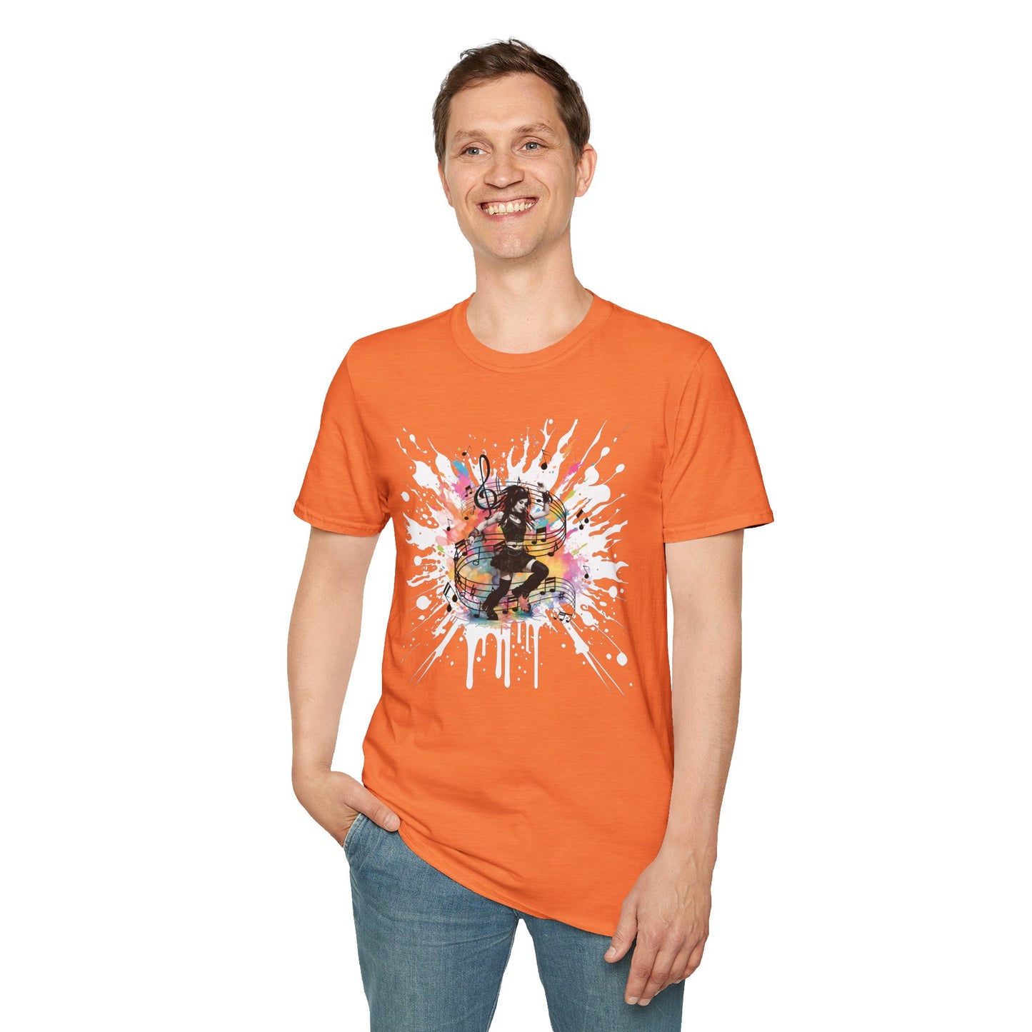 Colorful Music Brings Life Punk Dancer - Unisex Softstyle T-Shirt