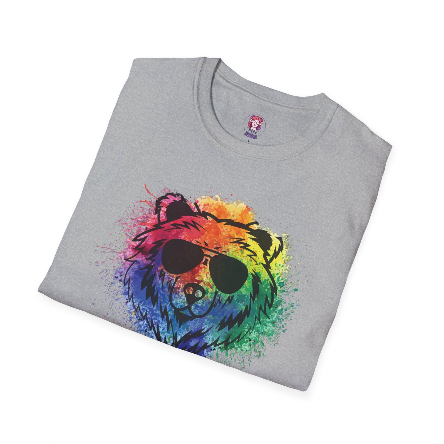 Wild Heart Collection - Bear Color Splash Unisex Softstyle Graphic T-Shirt