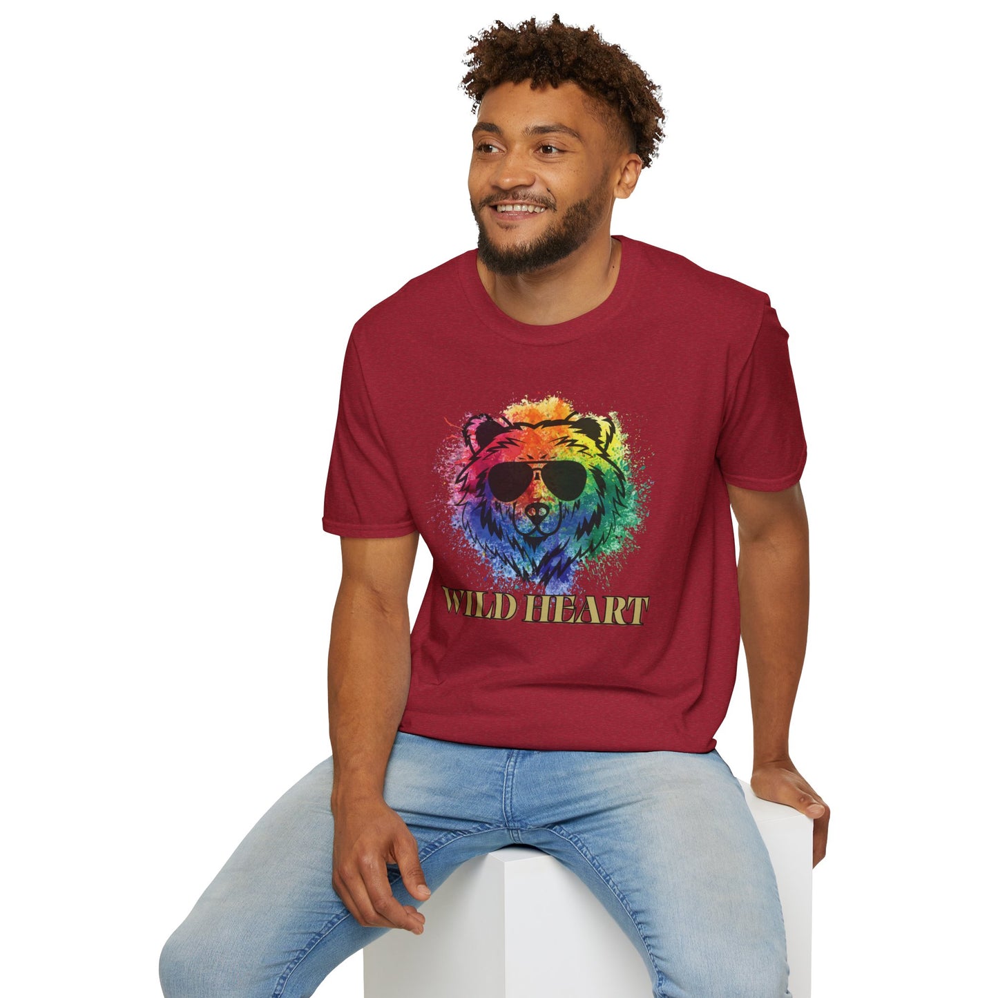 Wild Heart Collection - Bear Color Splash Unisex Softstyle Graphic T-Shirt