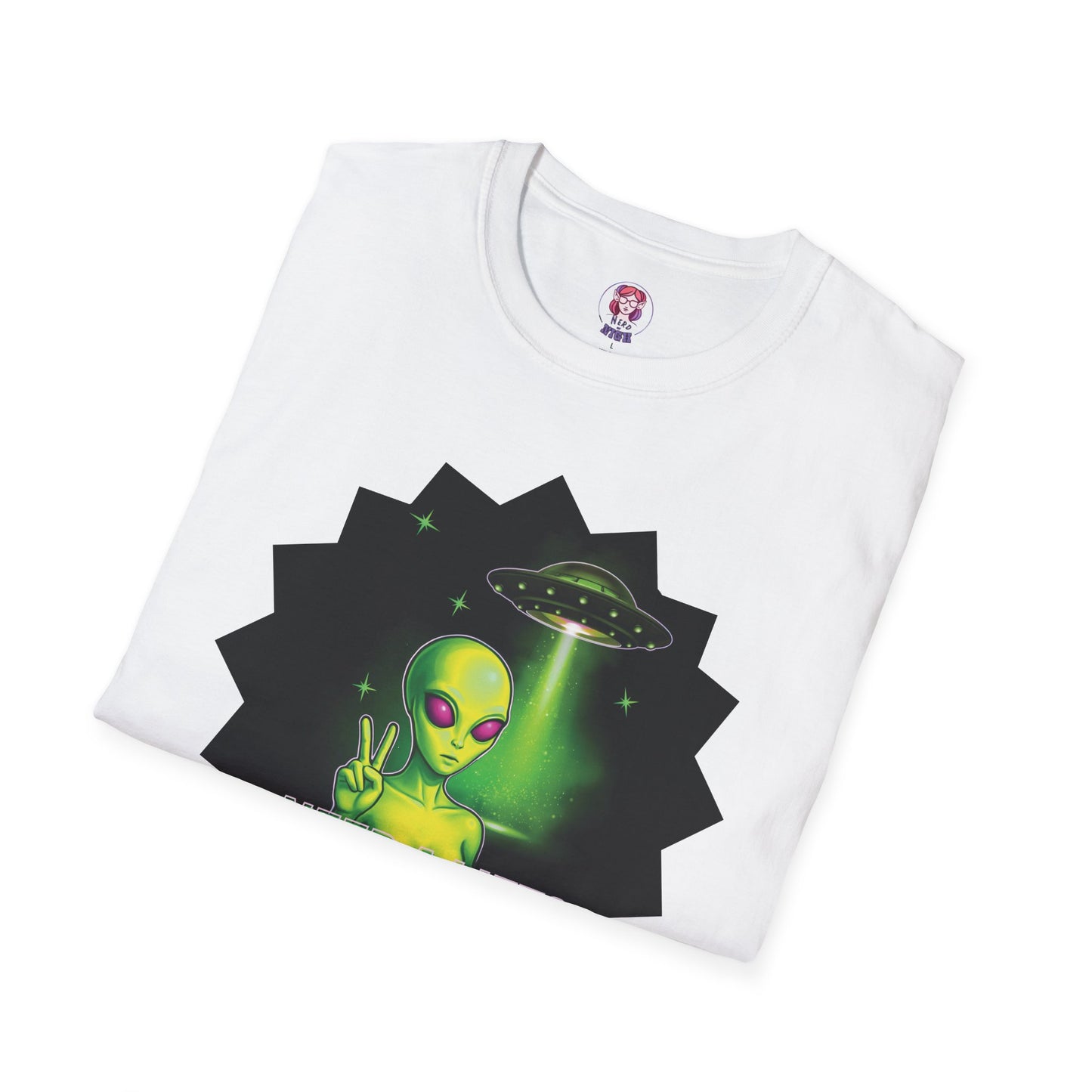Cool Alien Peace Sign - Need a Lift - Unisex Softstyle T-Shirt