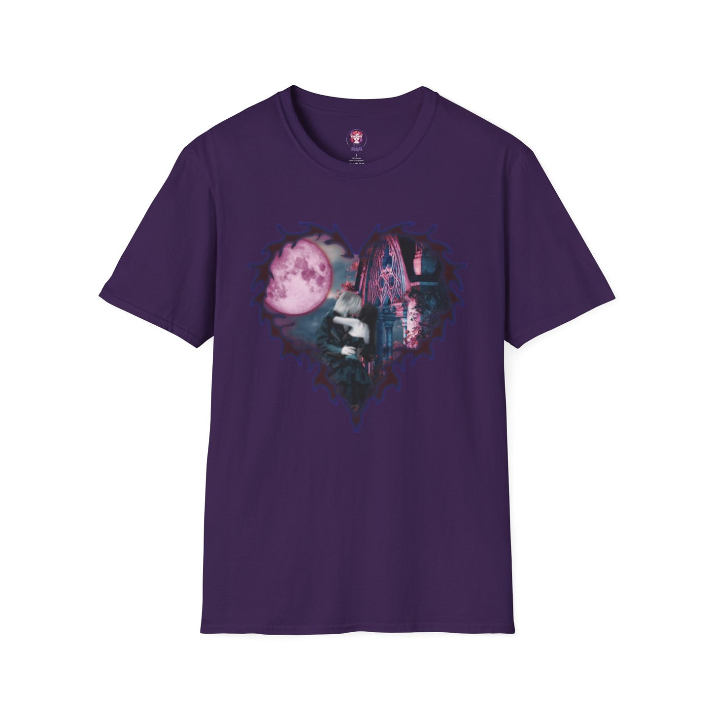 Gothic Couple Under the Moon - Unisex Softstyle T-Shirt