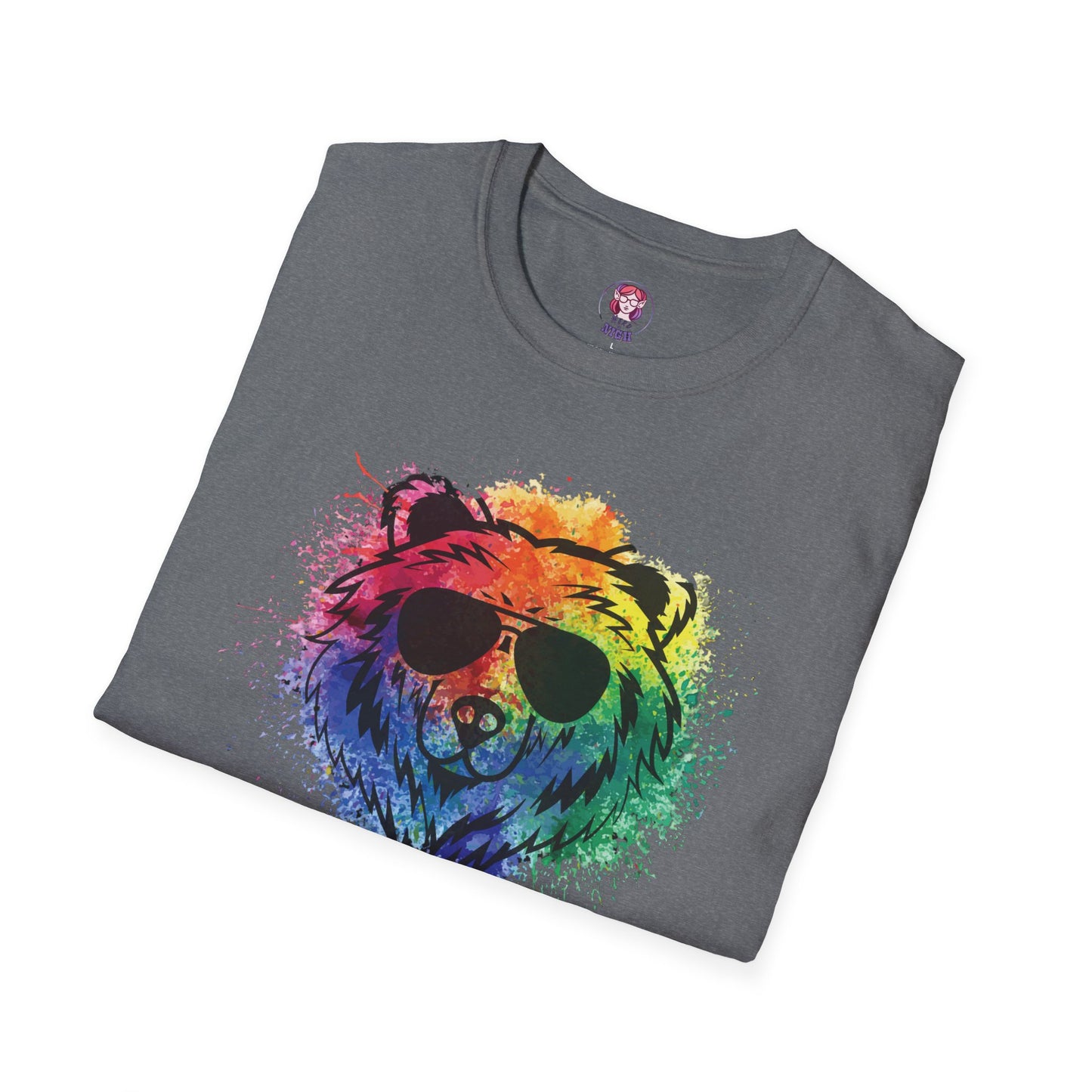 Wild Heart Collection - Bear Color Splash Unisex Softstyle Graphic T-Shirt