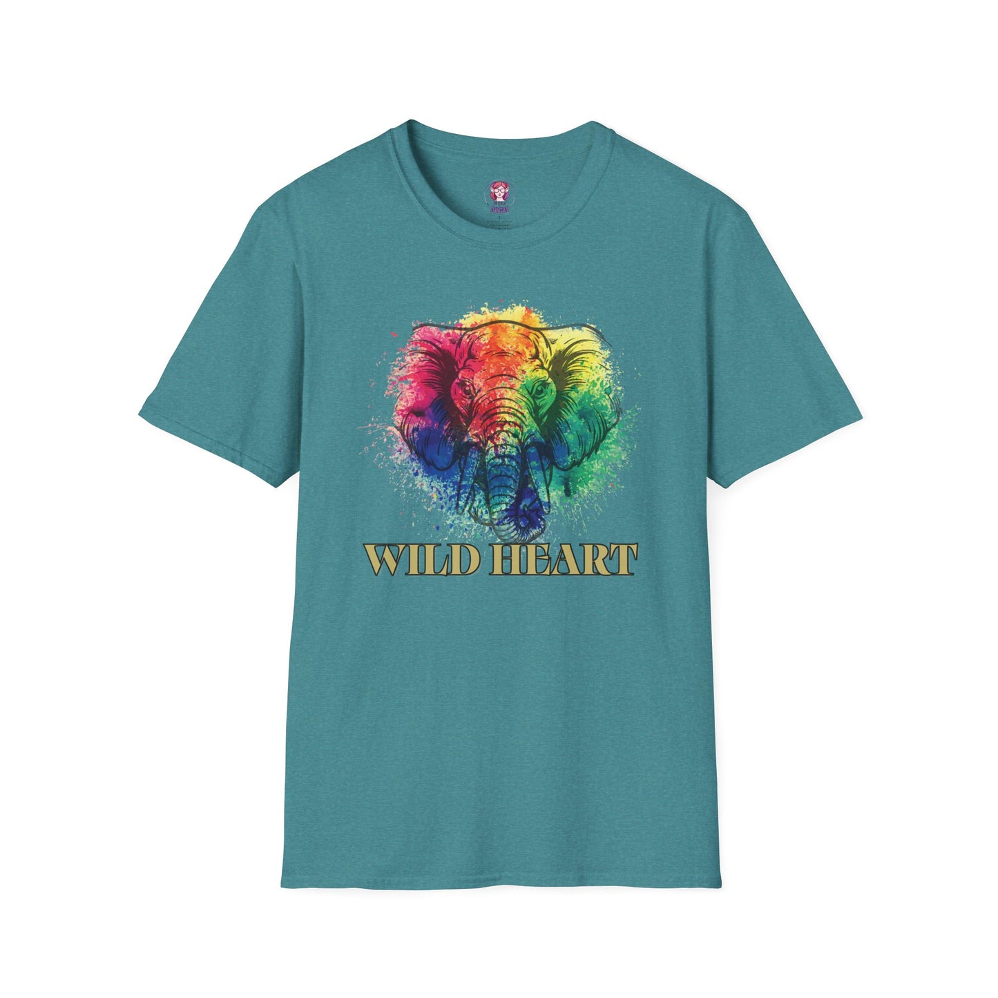 Wild Heart Collection - Elephant Color Splash Unisex Softstyle Graphic T-Shirt