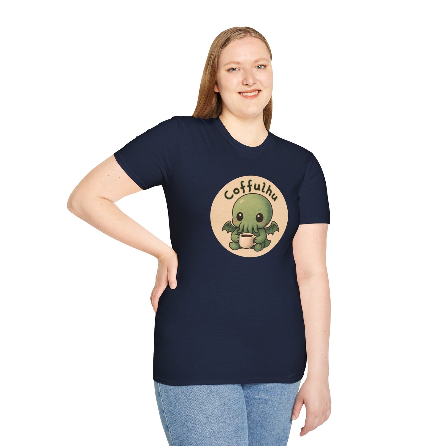 Cthulhu Coffulhu Coffee Pun - Unisex Softstyle T-Shirt