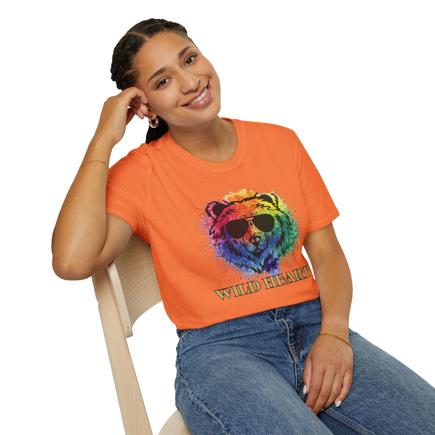 Wild Heart Collection - Bear Color Splash Unisex Softstyle Graphic T-Shirt