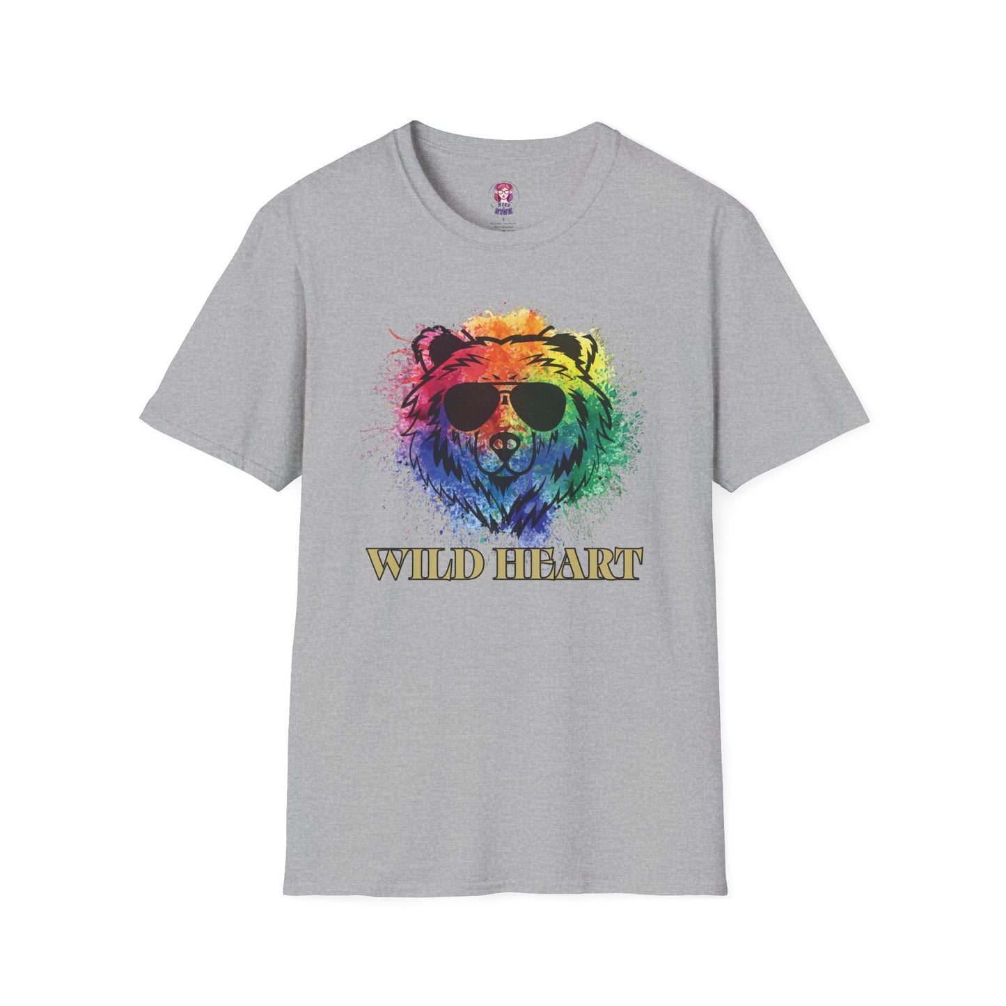 Wild Heart Collection - Bear Color Splash Unisex Softstyle Graphic T-Shirt