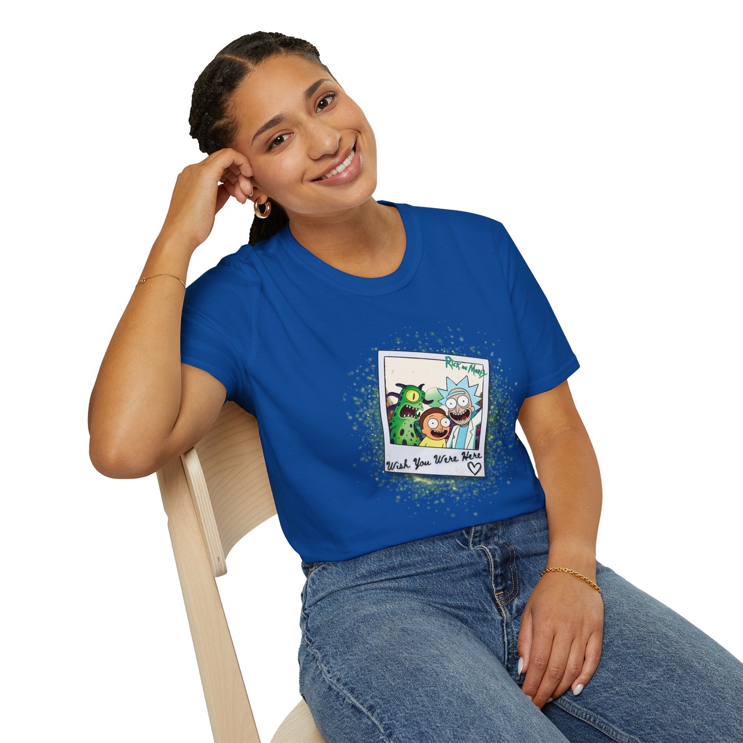 Rick & Morty Polaroid - Wish You Were Here - Unisex Softstyle T-Shirt