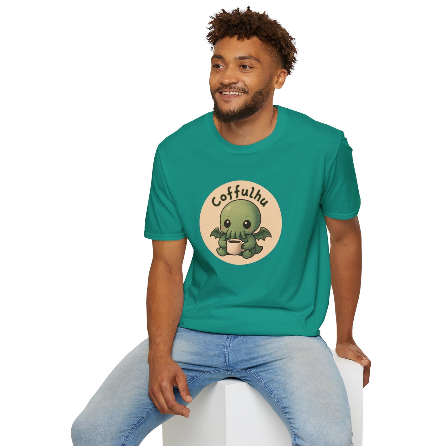Cthulhu Coffulhu Coffee Pun - Unisex Softstyle T-Shirt