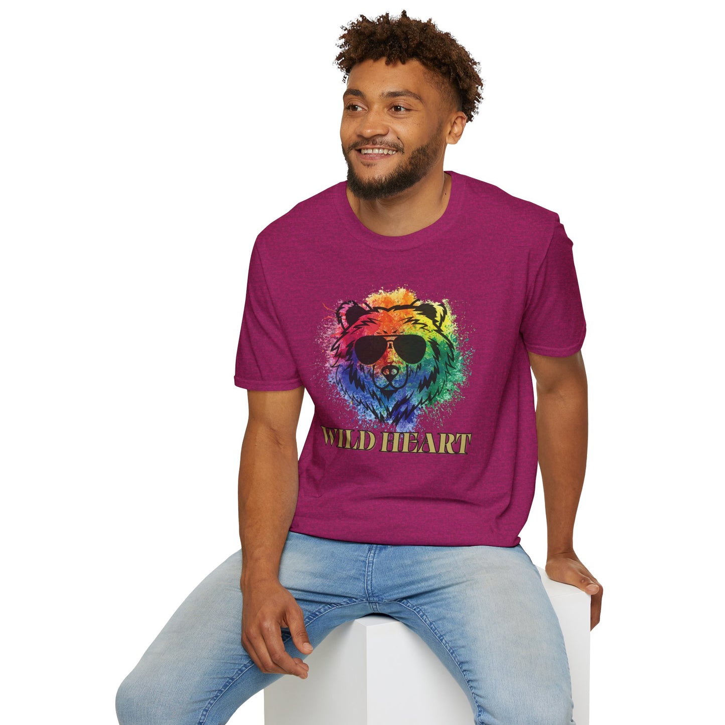Wild Heart Collection - Bear Color Splash Unisex Softstyle Graphic T-Shirt