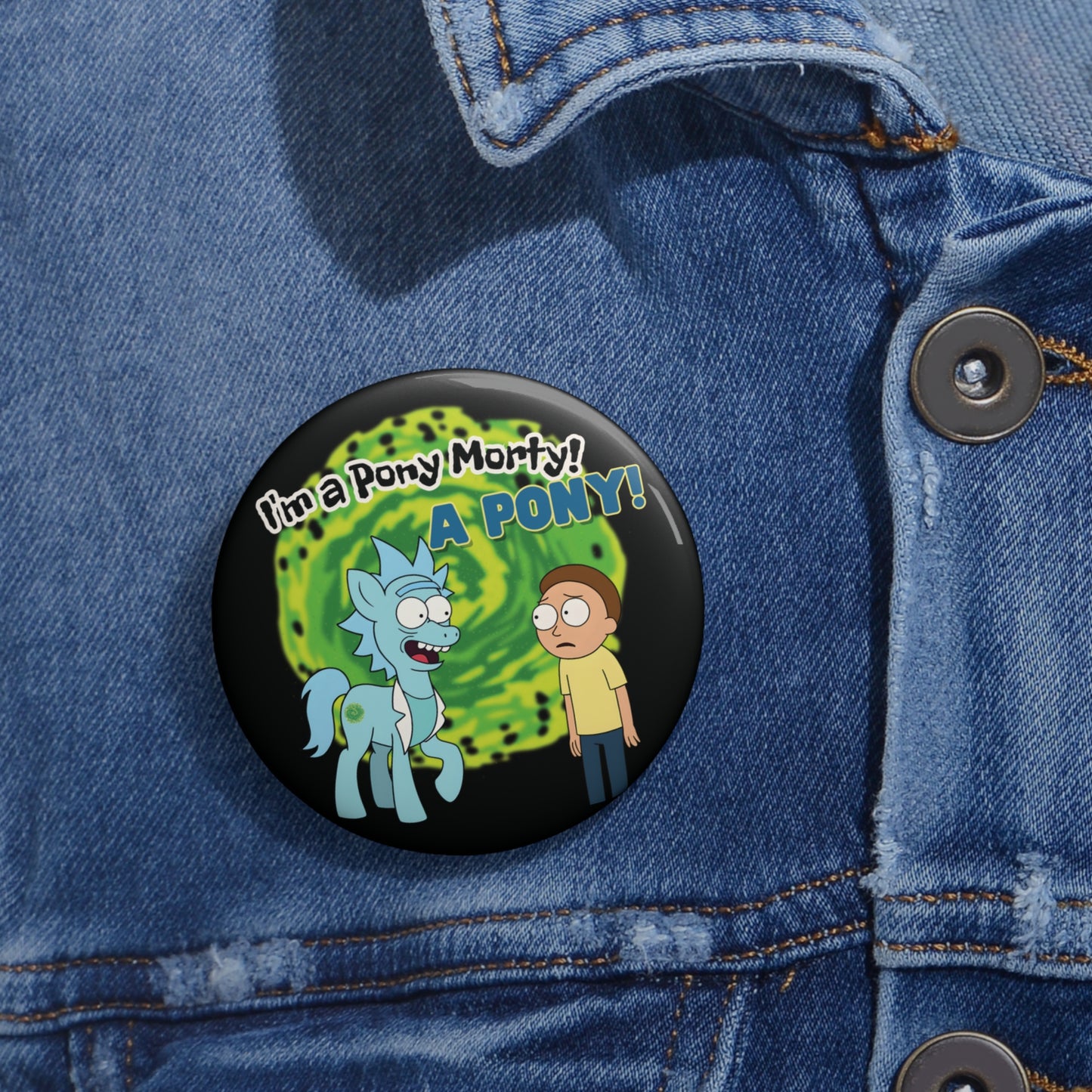 Rick and Morty Pony Pin Button | Unique Collectible Badges, Fun Gifts for Fans, Cosplay Accessories, Party Favors, Pop Culture Merch