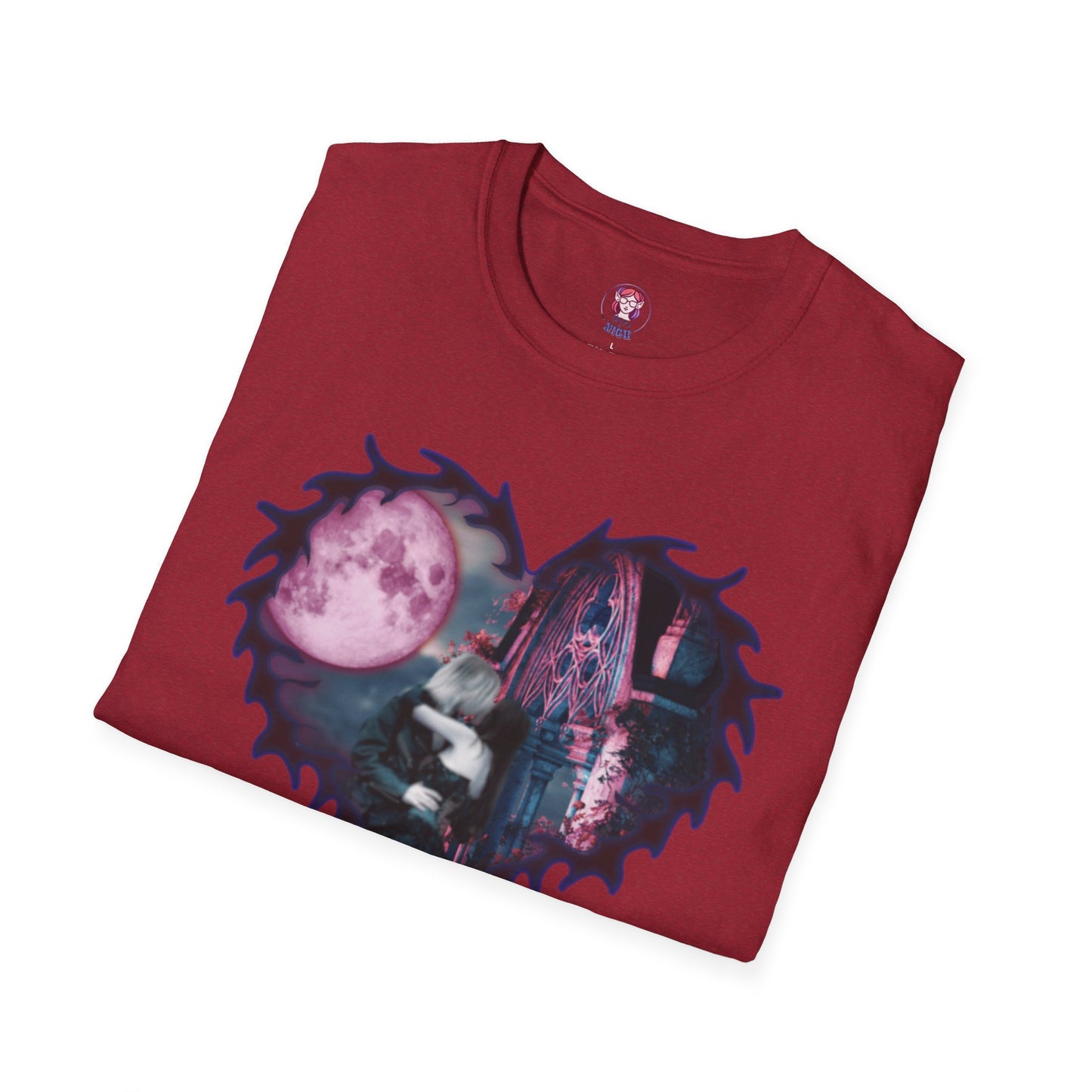 Gothic Couple Under the Moon - Unisex Softstyle T-Shirt