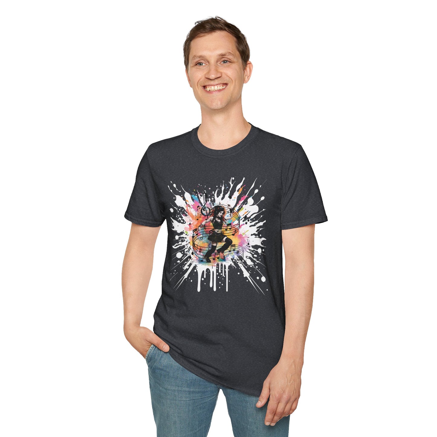 Colorful Music Brings Life Punk Dancer - Unisex Softstyle T-Shirt