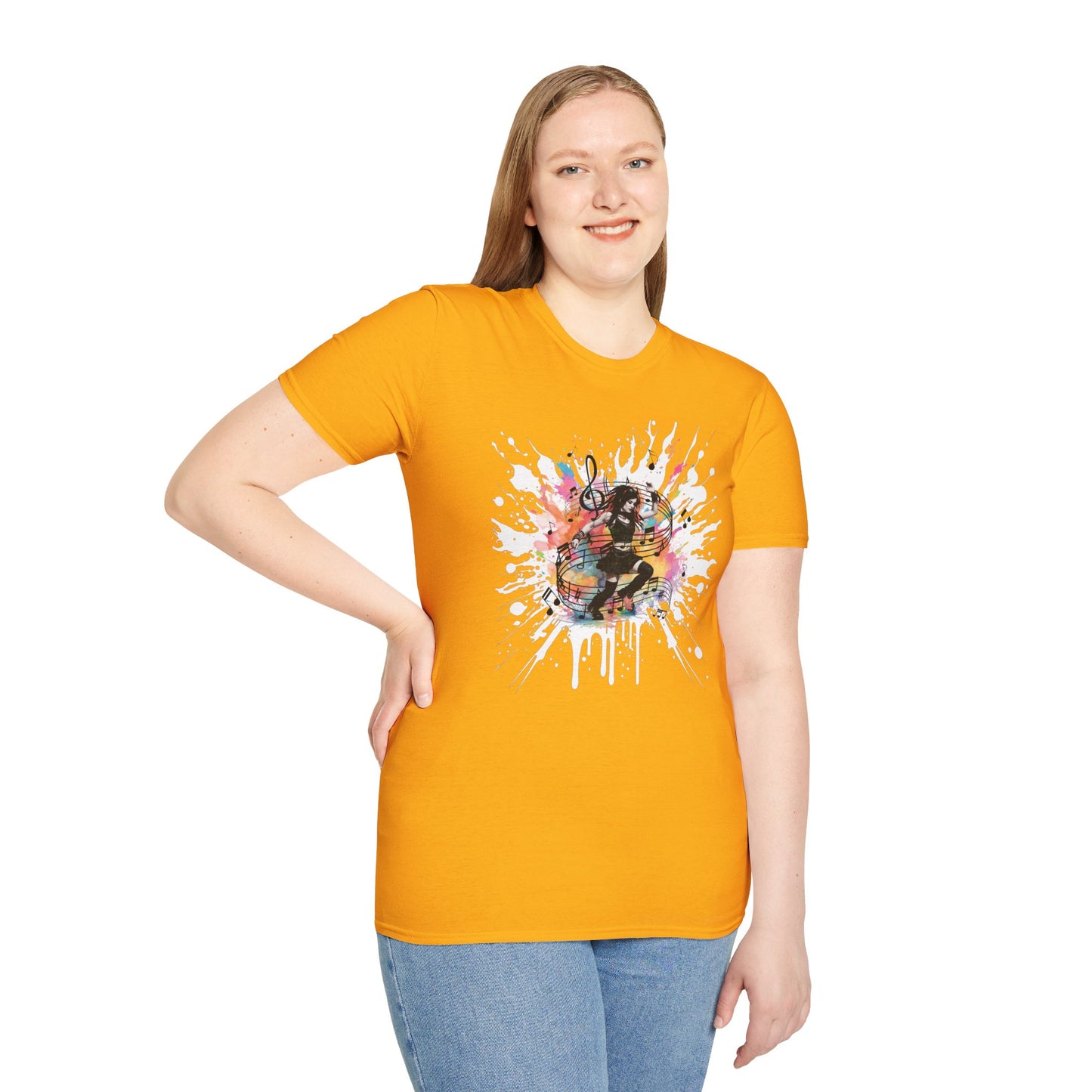 Colorful Music Brings Life Punk Dancer - Unisex Softstyle T-Shirt