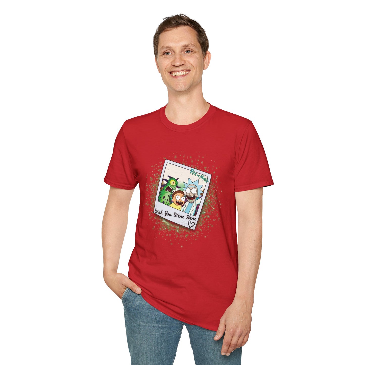 Rick & Morty Polaroid - Wish You Were Here - Unisex Softstyle T-Shirt