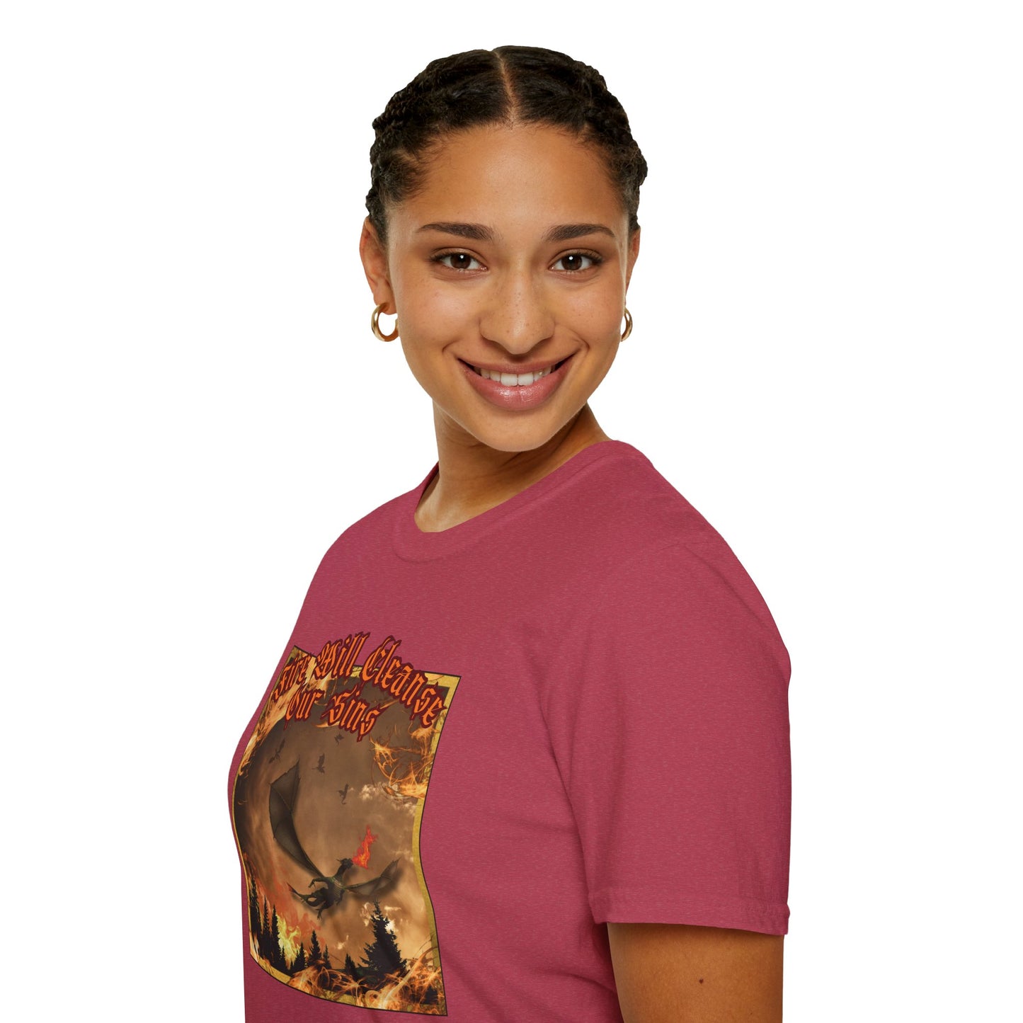 Dragon Attacking - Fire Will Cleanse Our Sins - Unisex Softstyle T-Shirt