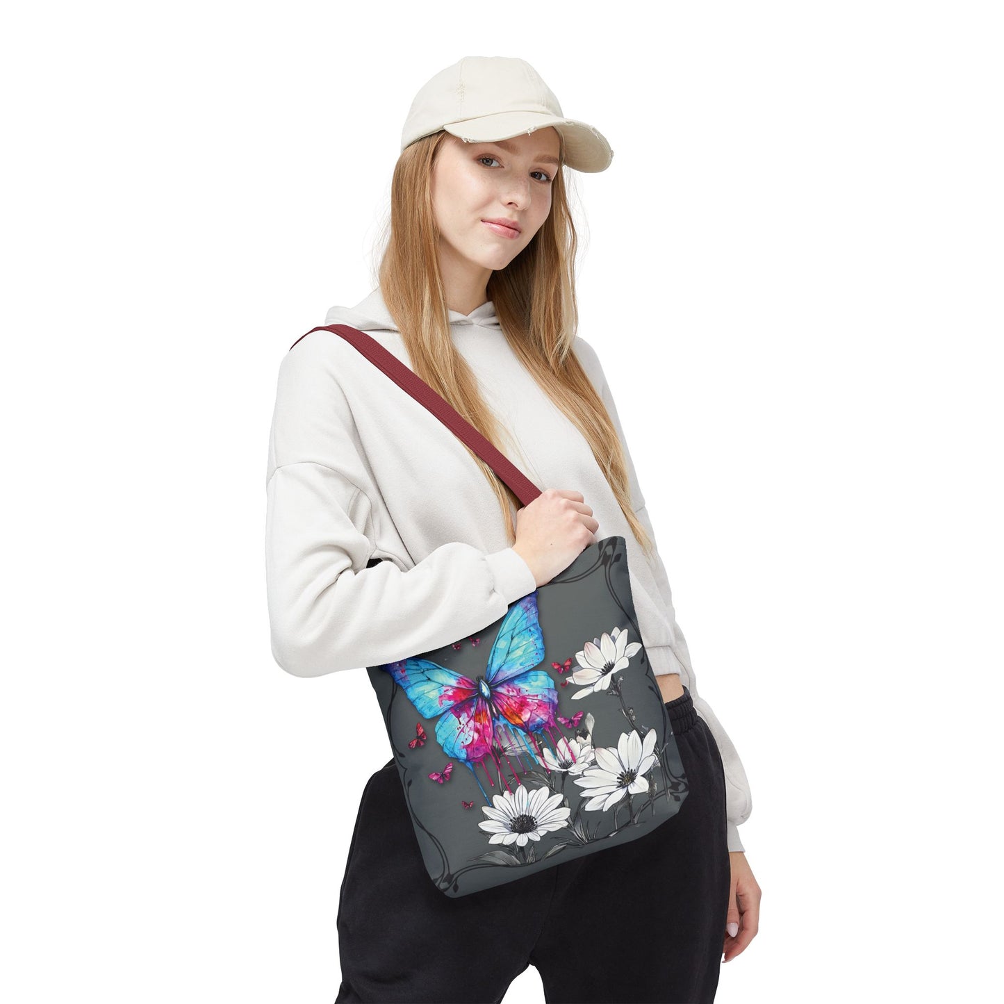 Painted Butterfly in Black and White Tote Bag