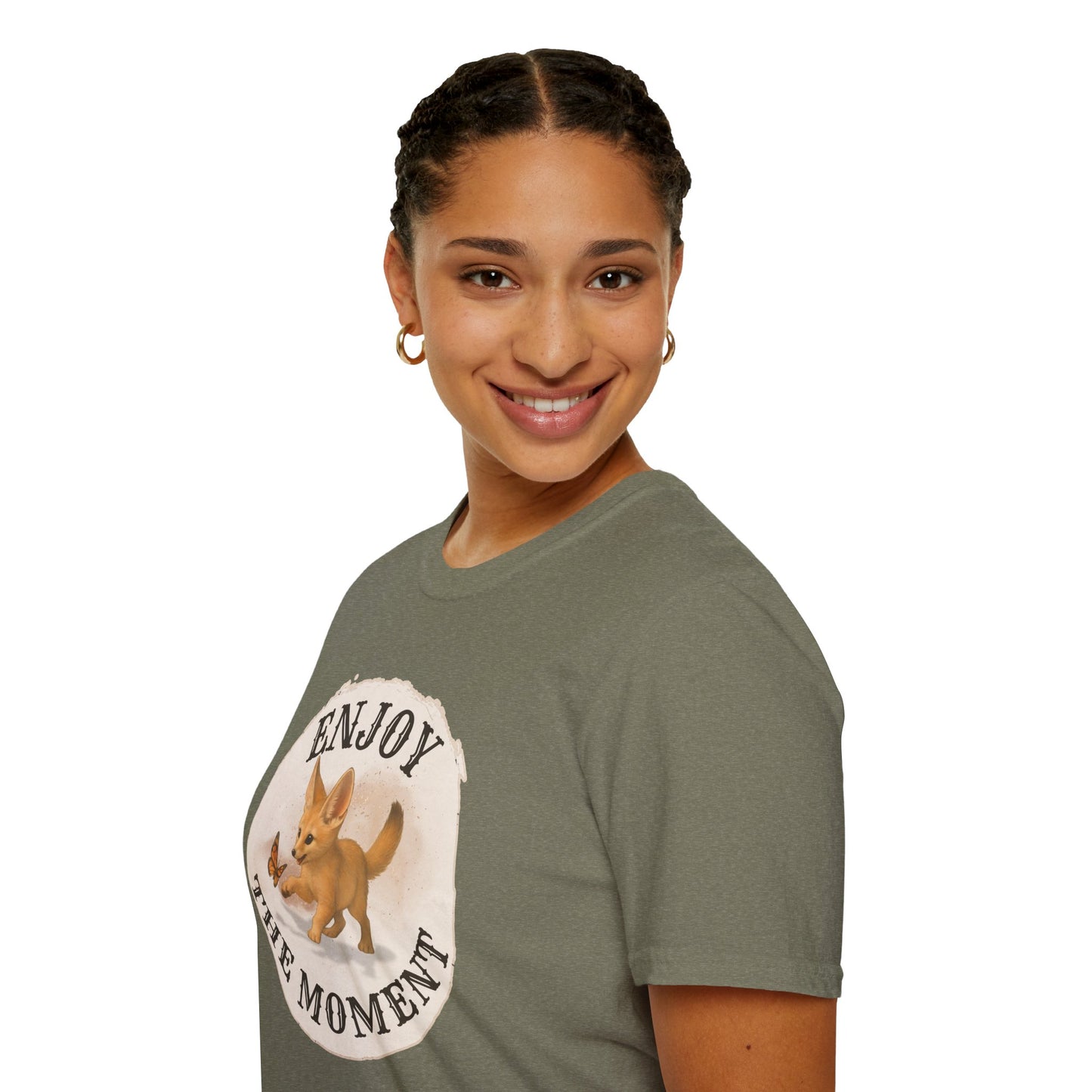 Cute Fox Enjoy the Moment - Unisex Softstyle T-Shirt