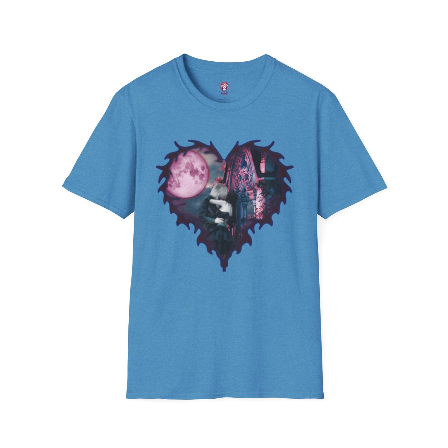 Gothic Couple Under the Moon - Unisex Softstyle T-Shirt