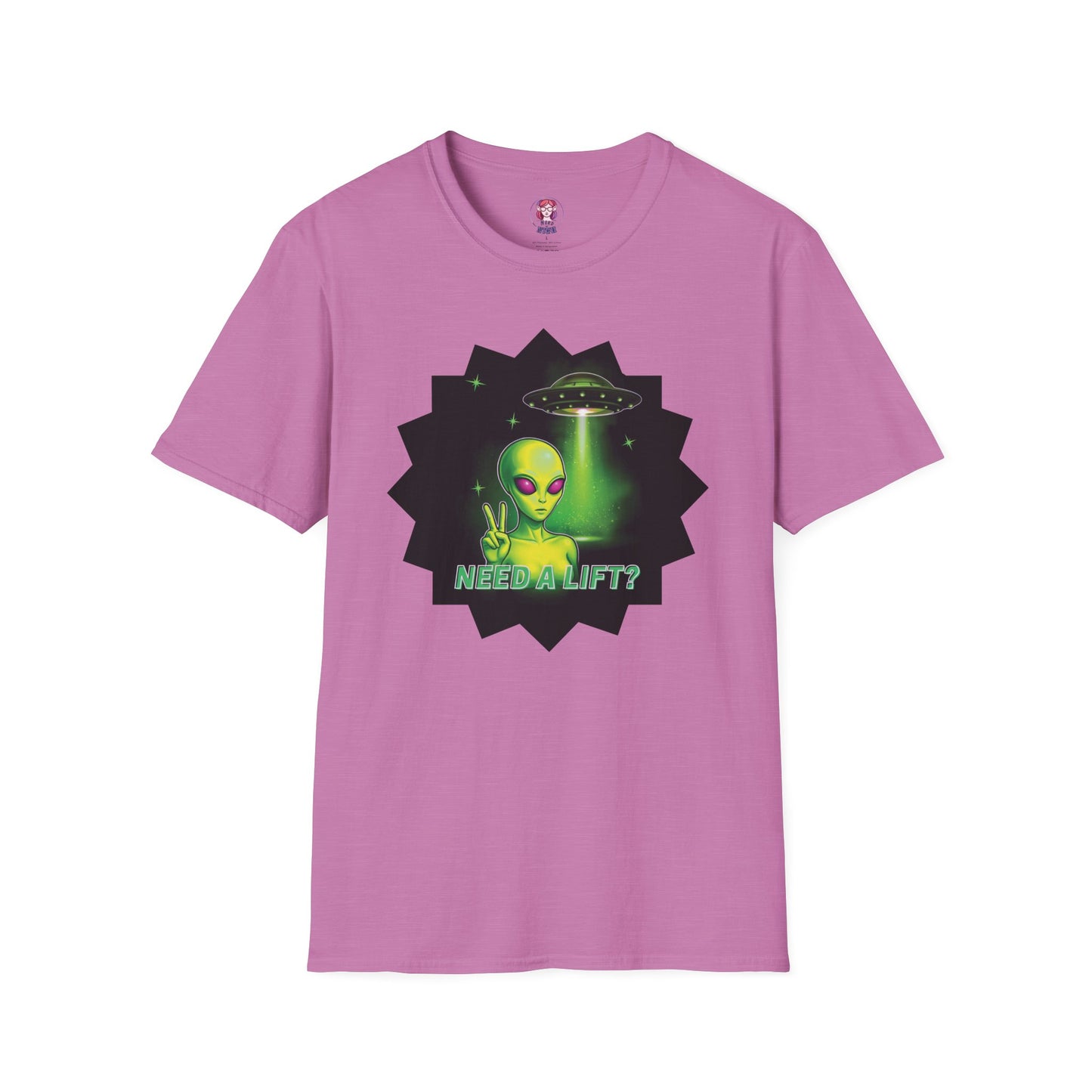 Cool Alien Peace Sign - Need a Lift - Unisex Softstyle T-Shirt