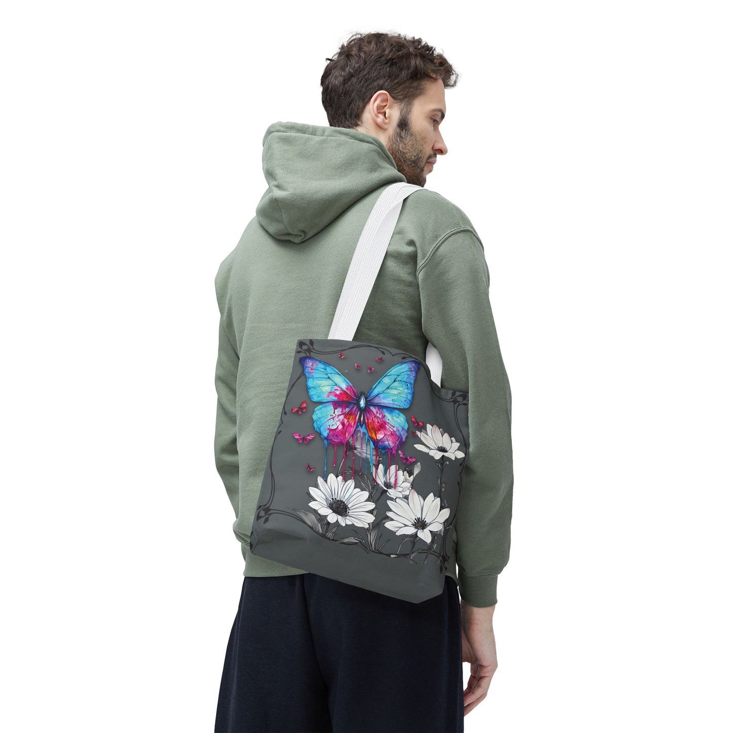 Painted Butterfly in Black and White Tote Bag