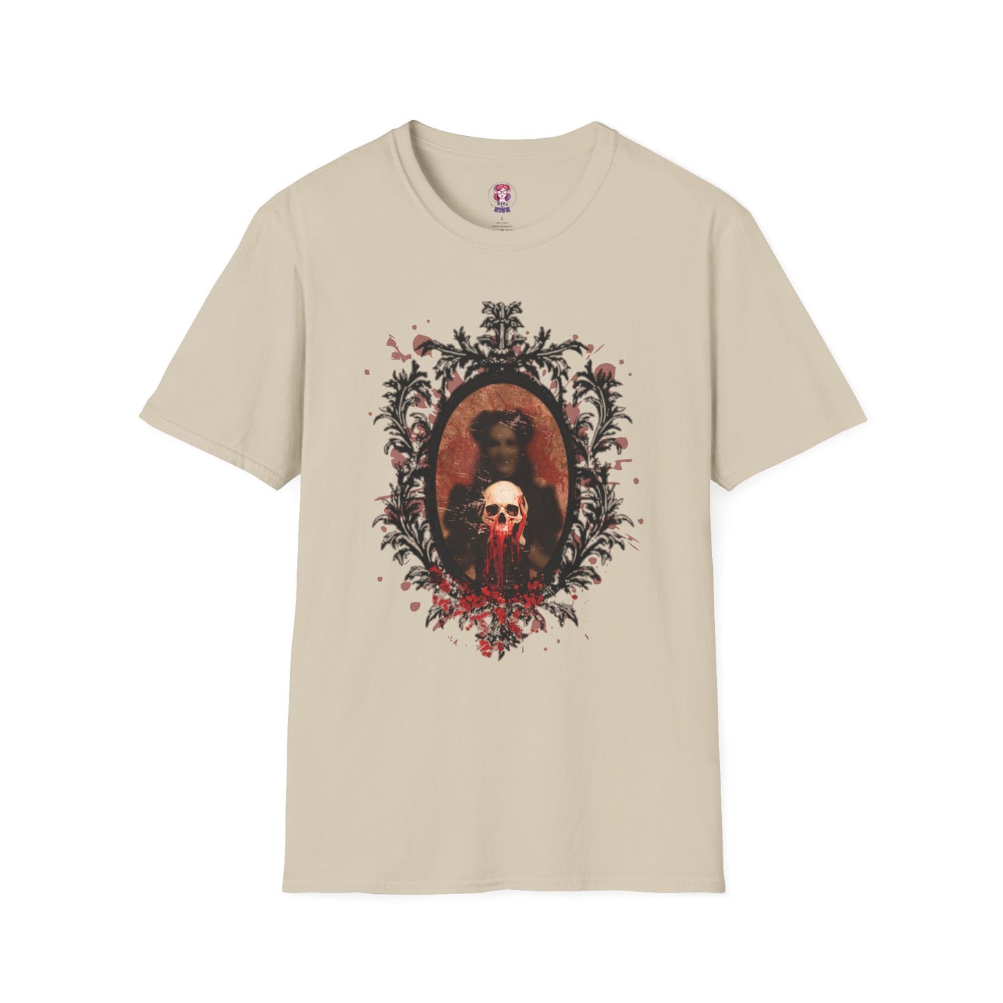 Vintage Gothic Skull Frame - Unisex Softstyle T-Shirt