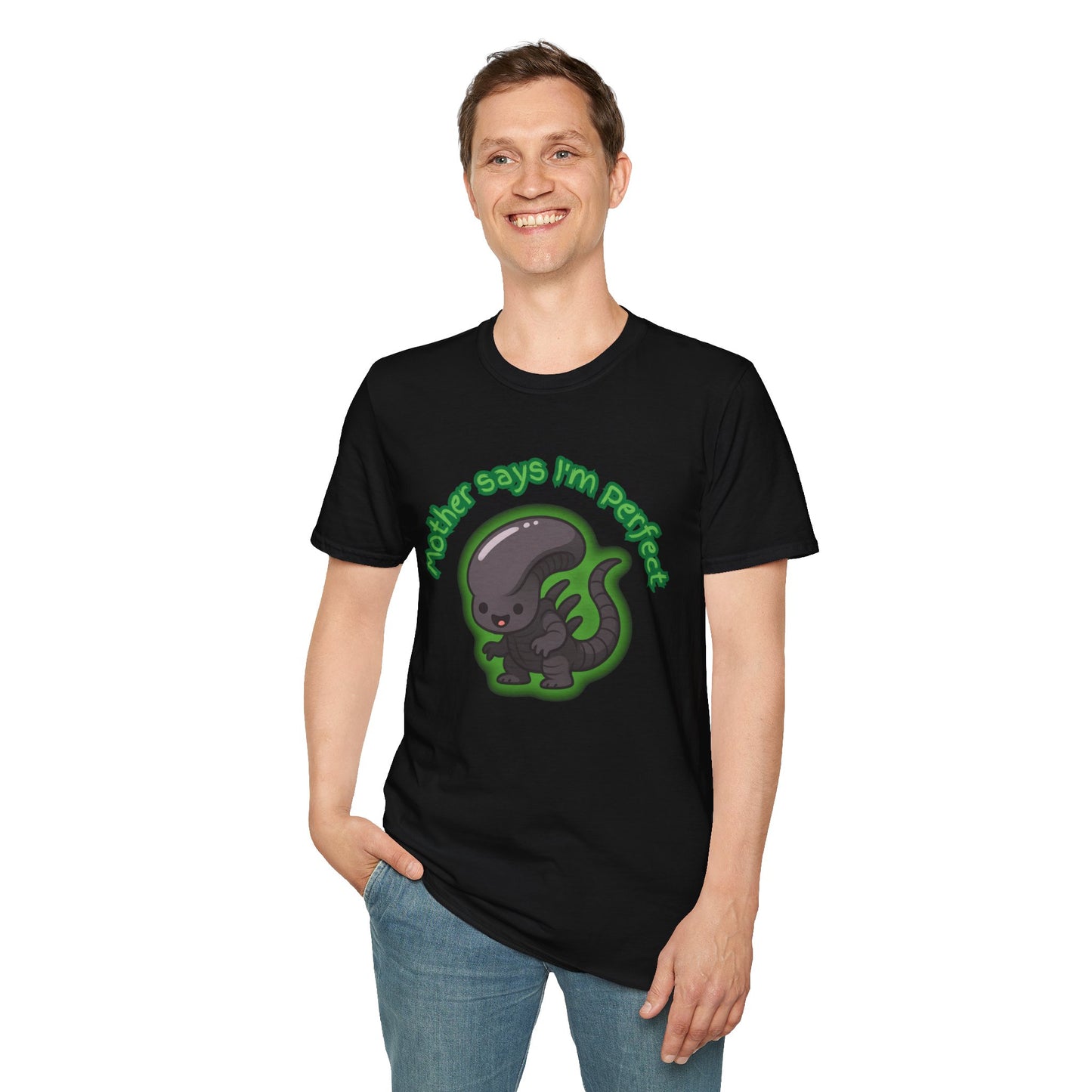 Alien Cute Xenomorph I'm Perfect - Unisex Softstyle T-Shirt