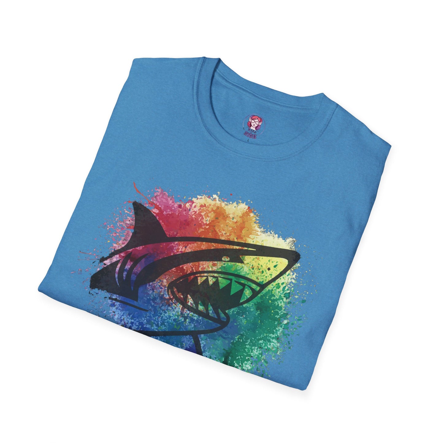 Wild Heart Collection - Shark Color Splash Unisex Softstyle Graphic T-Shirt