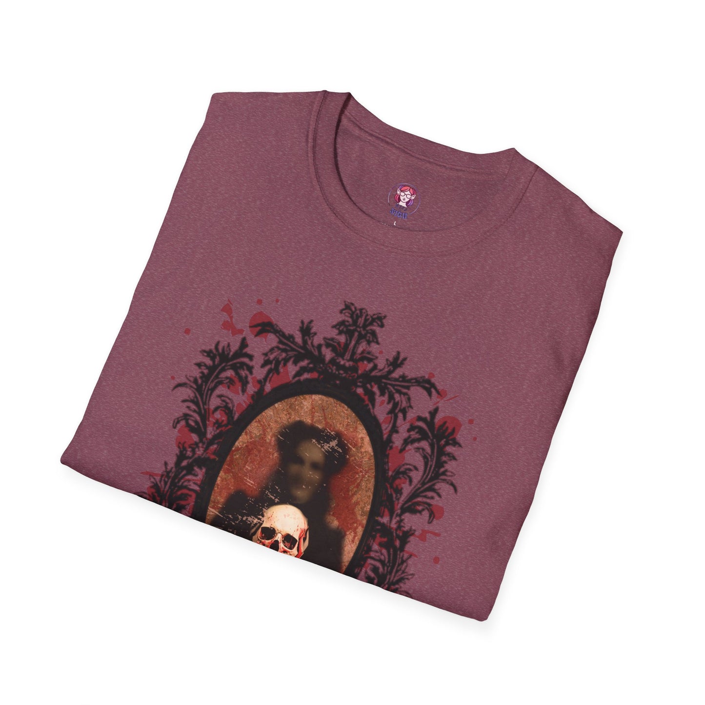 Vintage Gothic Skull Frame - Unisex Softstyle T-Shirt