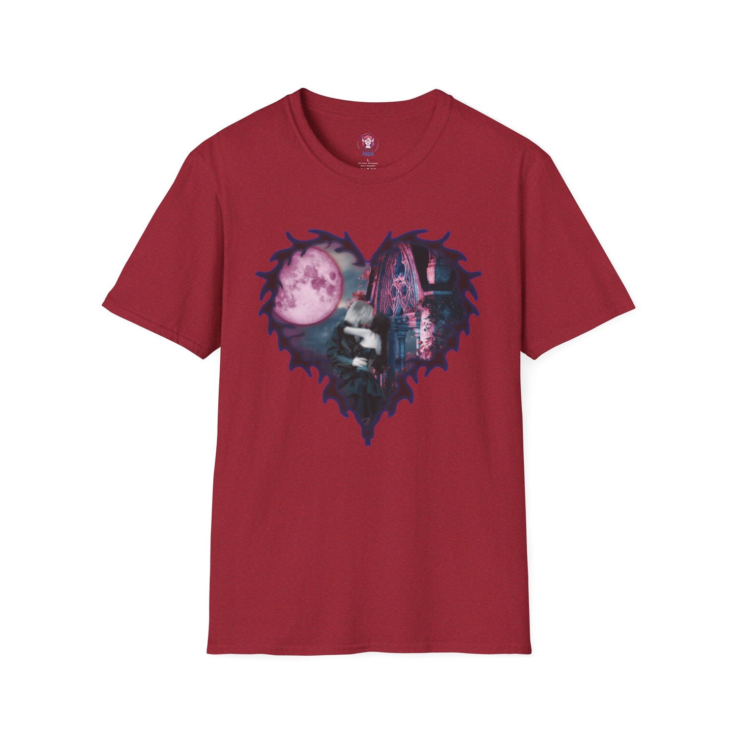 Gothic Couple Under the Moon - Unisex Softstyle T-Shirt