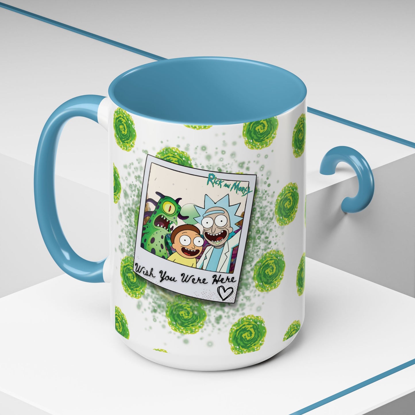 Rick & Morty Alien Polaroid - Accent Coffee Mug (11, 15oz)