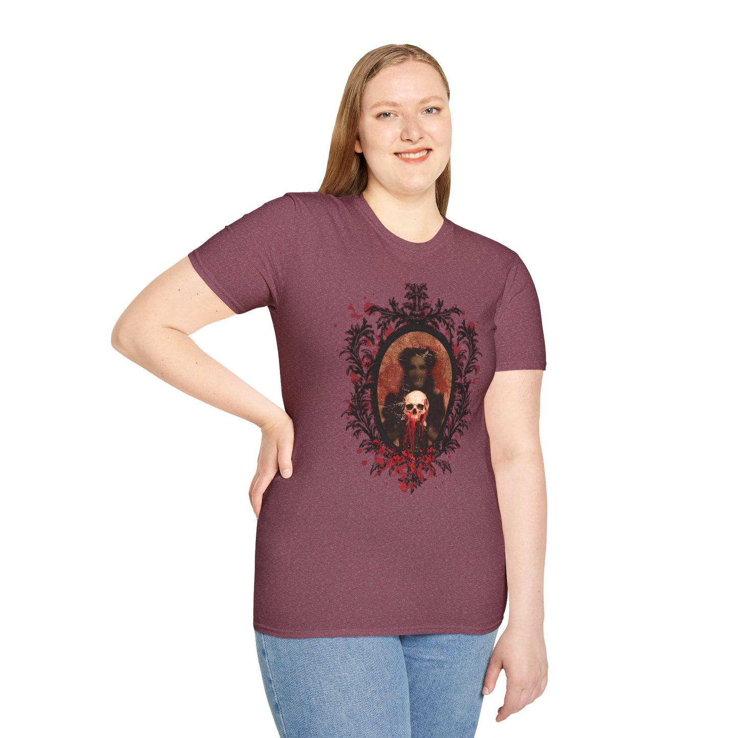 Vintage Gothic Skull Frame - Unisex Softstyle T-Shirt