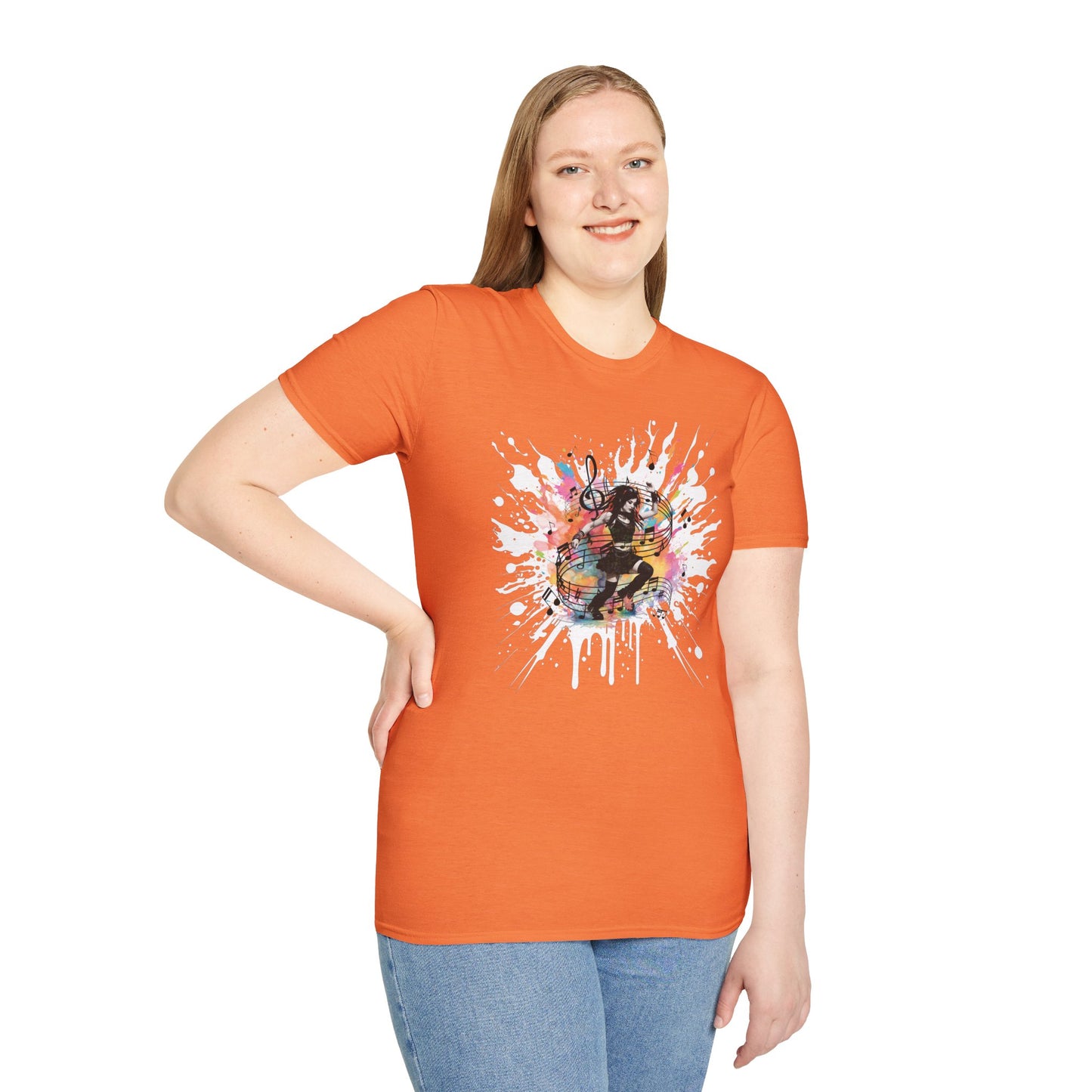 Colorful Music Brings Life Punk Dancer - Unisex Softstyle T-Shirt