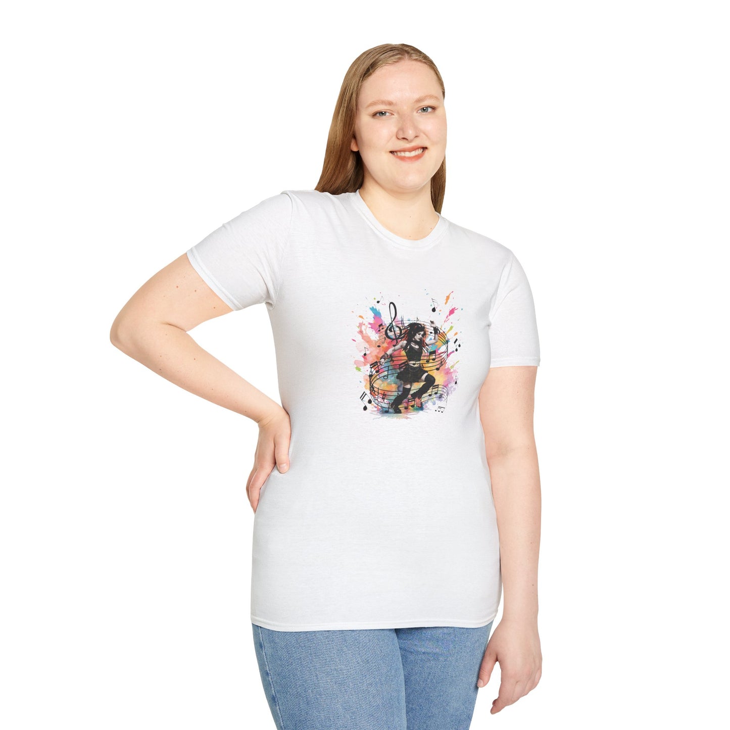 Colorful Music Brings Life Punk Dancer - Unisex Softstyle T-Shirt