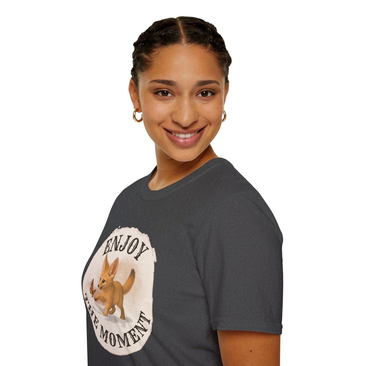 Cute Fox Enjoy the Moment - Unisex Softstyle T-Shirt