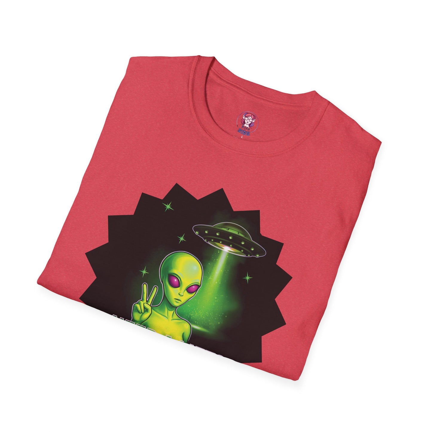 Cool Alien Peace Sign - Need a Lift - Unisex Softstyle T-Shirt