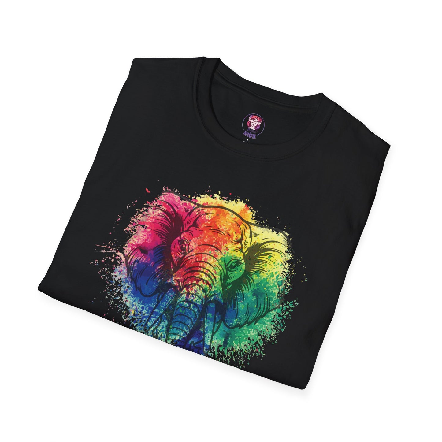 Wild Heart Collection - Elephant Color Splash Unisex Softstyle Graphic T-Shirt