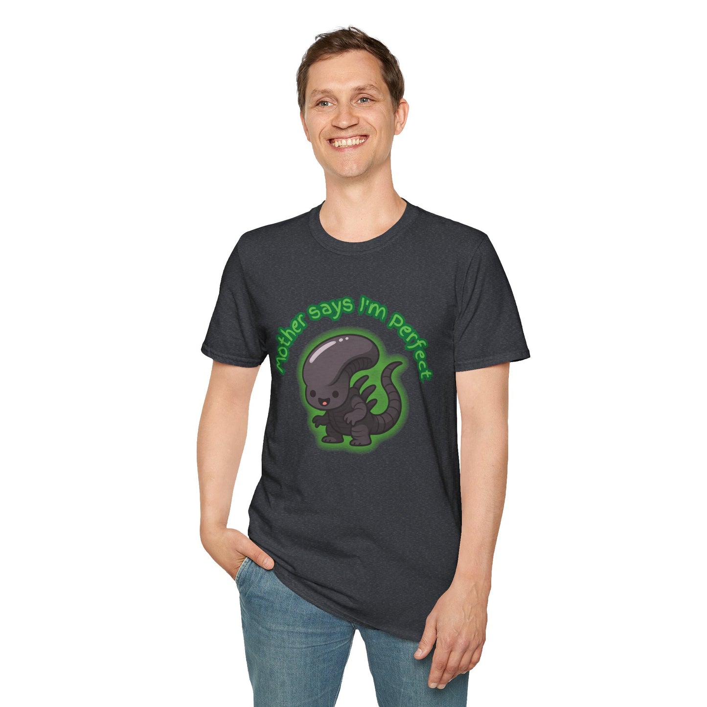 Alien Cute Xenomorph I'm Perfect - Unisex Softstyle T-Shirt