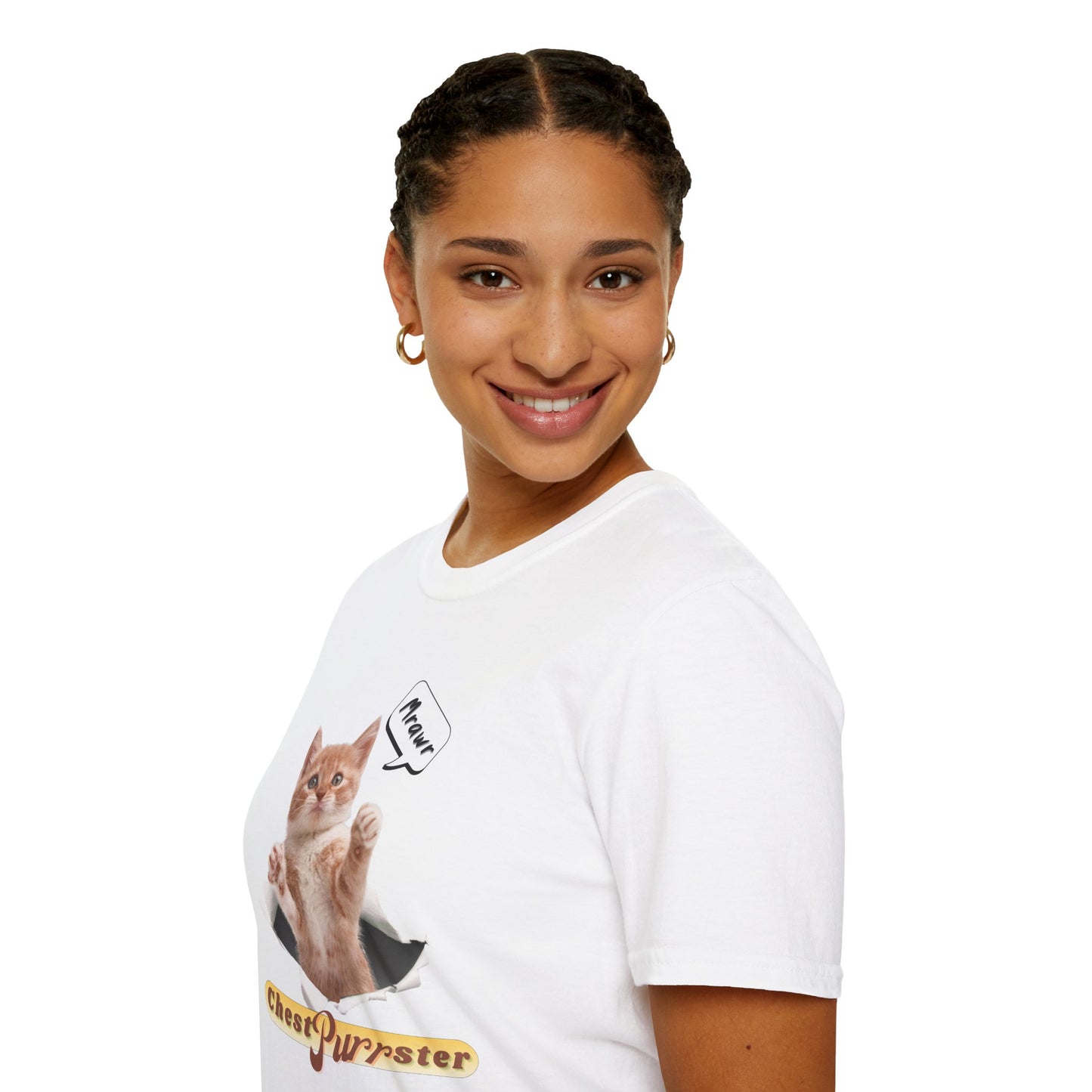 Cute Kitten ChestPurrster Pun - Unisex Softstyle T-Shirt